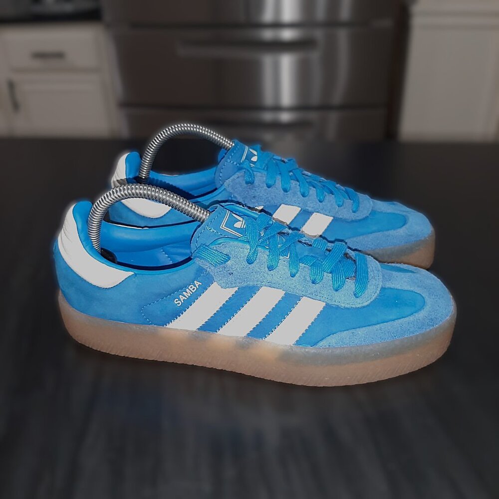 Adidas Womens Samba Sambae JI2743 Blue White Gum Casual Sneakers Size 8.5 - Picture 11 of 16